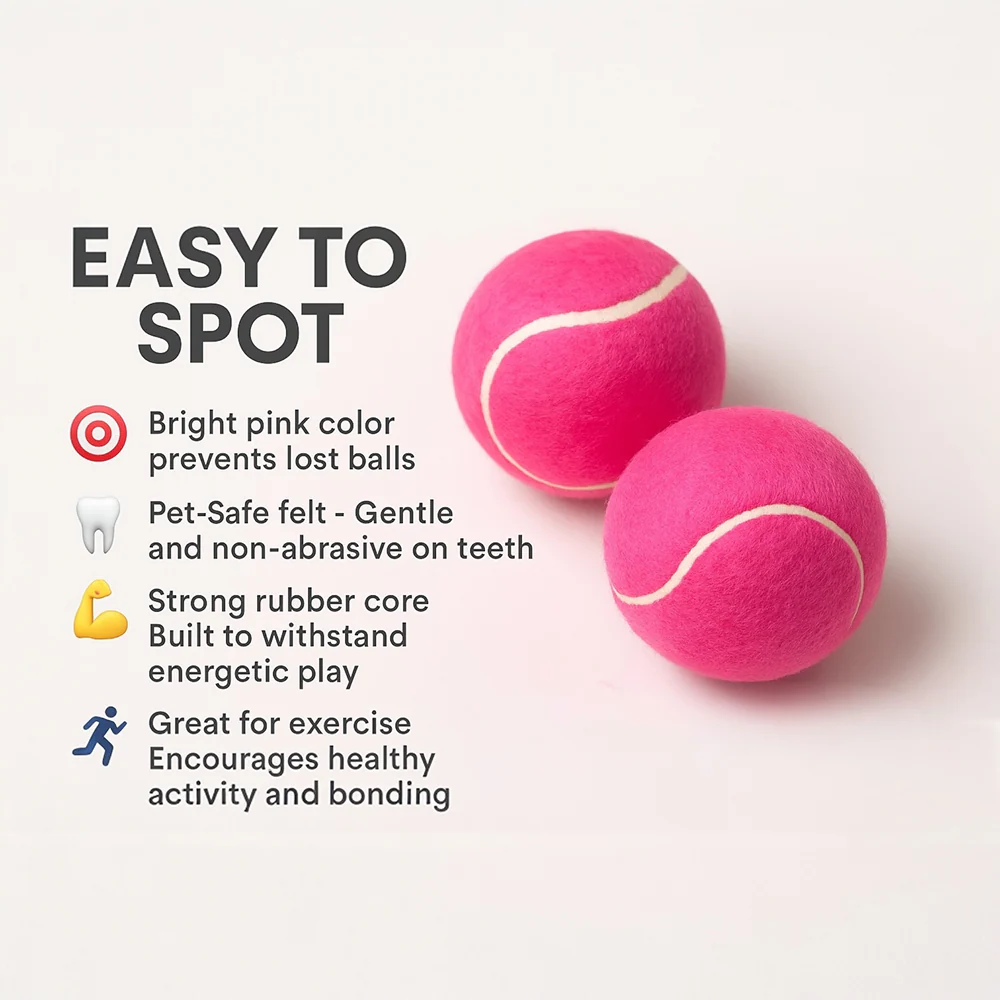 Talking Dog Club Tennis Ball Toy for Dogs (Pink) - Image 4