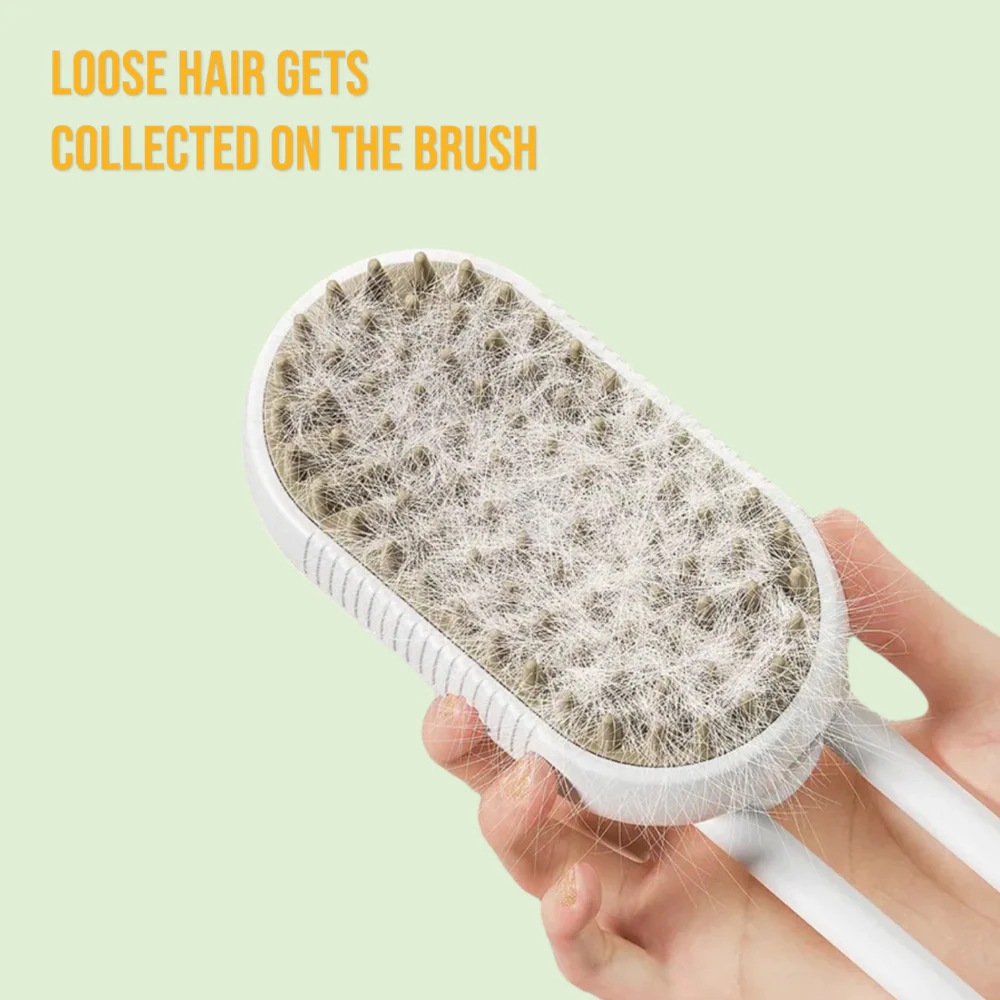 Talking Dog Club Three in One Pet Steam Smart Grooming Brush for Dogs and Cats (Light Brown) - Image 7