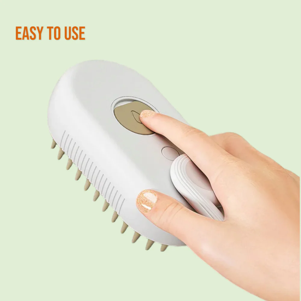 Talking Dog Club Three in One Pet Steam Smart Grooming Brush for Dogs and Cats (Light Brown) - Image 9