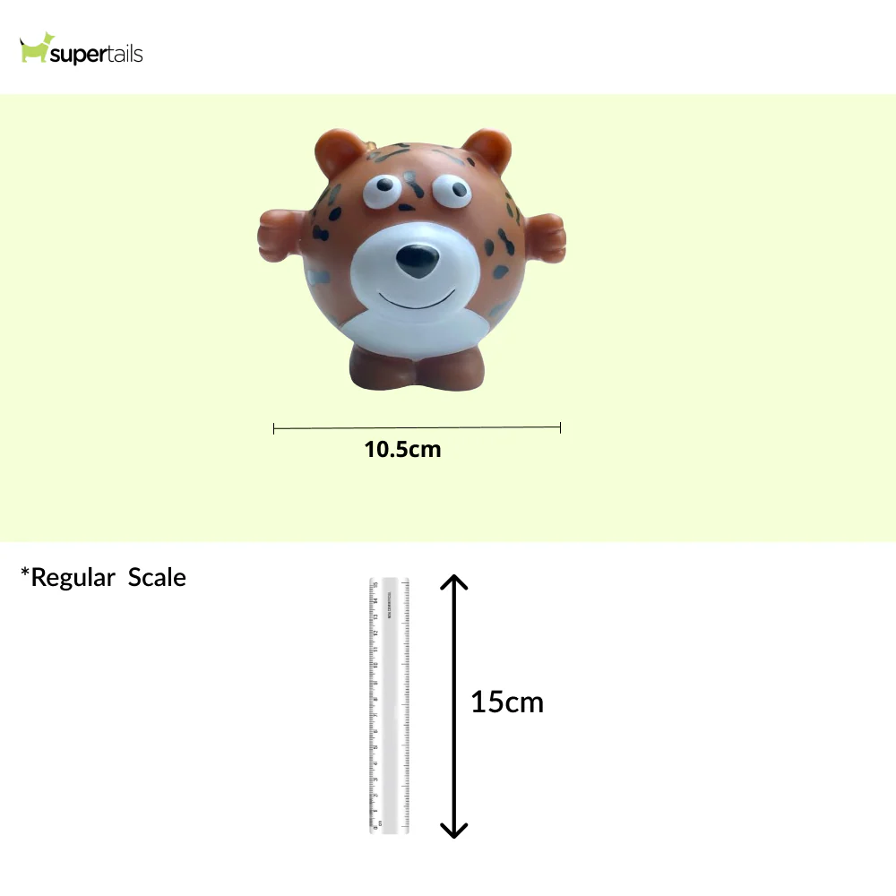 Talking Dog Club Tiger Bouncy Ball Toy for Dogs (Brown) - Image 2