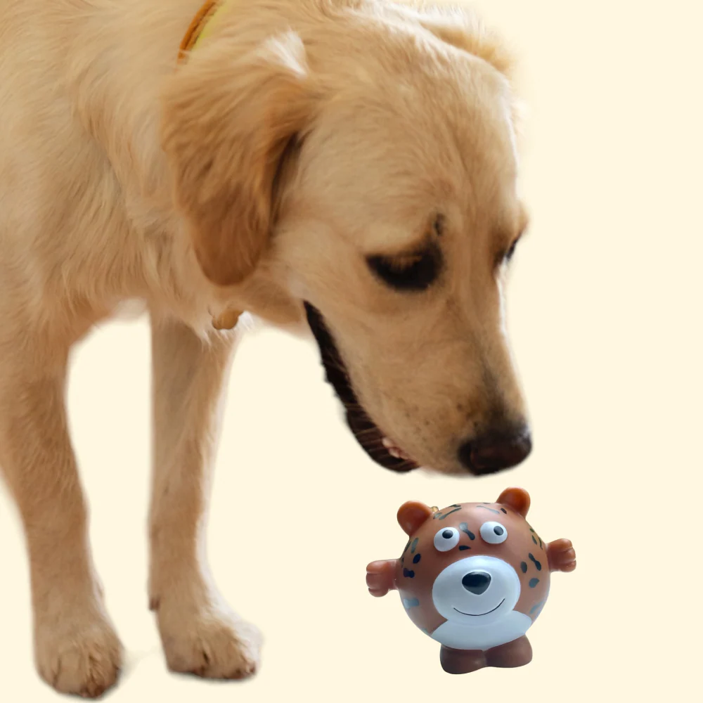 Talking Dog Club Tiger Bouncy Ball Toy for Dogs (Brown) - Image 4