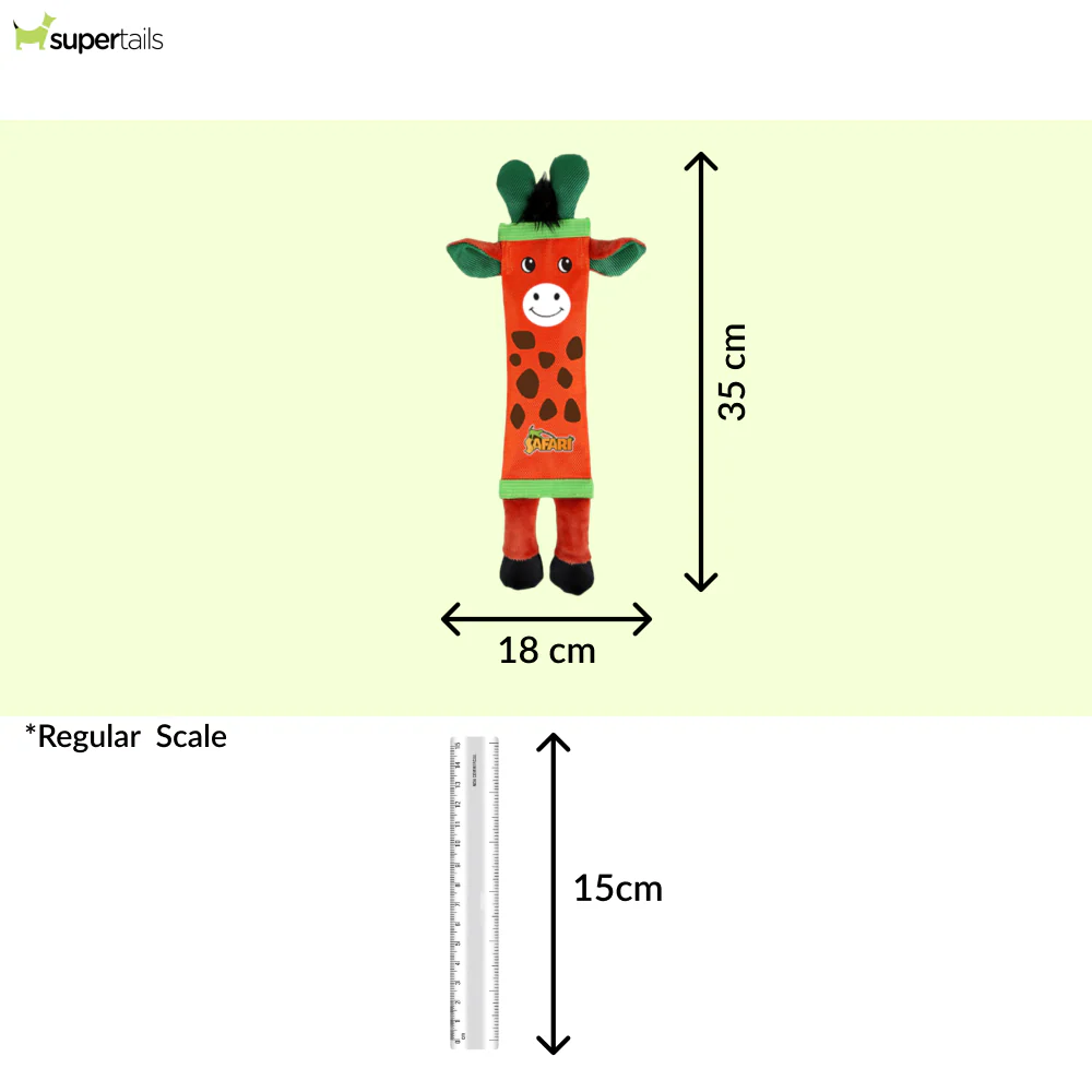 Talking Dog Club Tough Giraffe Squeaky Plush Toy for Dogs (Orange) - Image 2