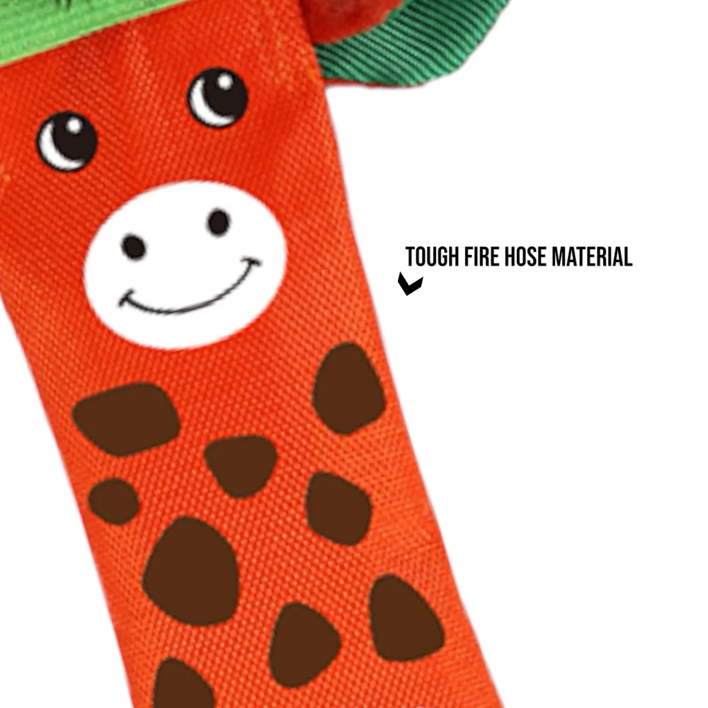 Talking Dog Club Tough Giraffe Squeaky Plush Toy for Dogs (Orange) - Image 3