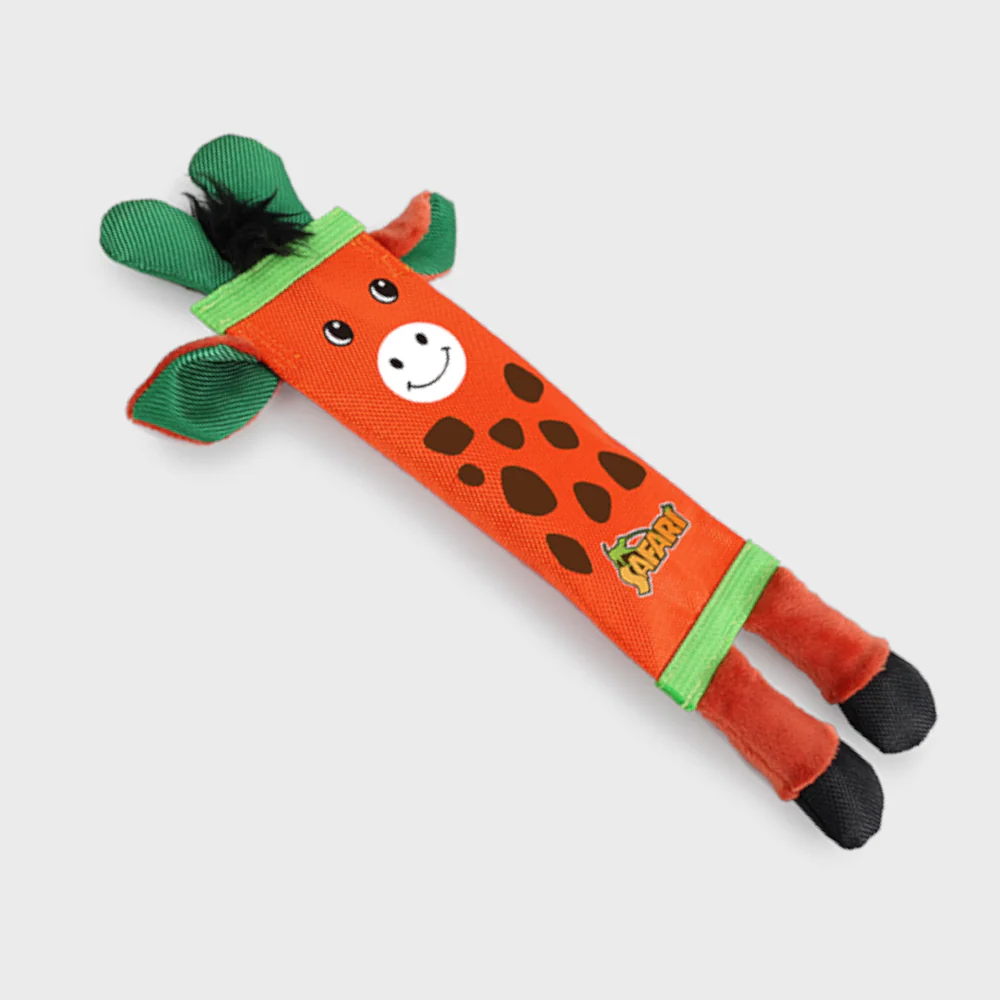Talking Dog Club Tough Giraffe Squeaky Plush Toy for Dogs (Orange) - Image 5