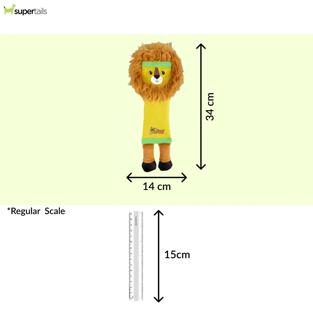 Talking Dog Club Tough Lion Squeaky Plush Toy for Dogs (Yellow) - Image 2