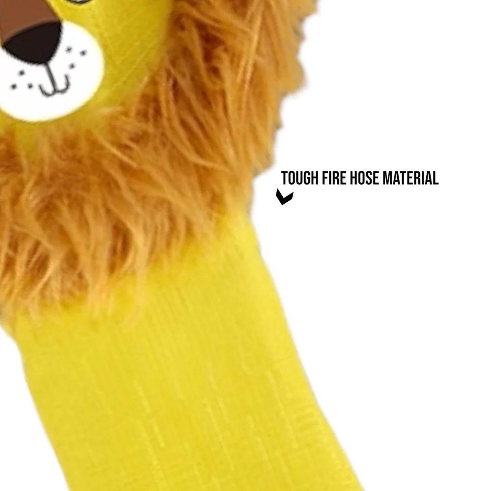 Talking Dog Club Tough Lion Squeaky Plush Toy for Dogs (Yellow) - Image 4