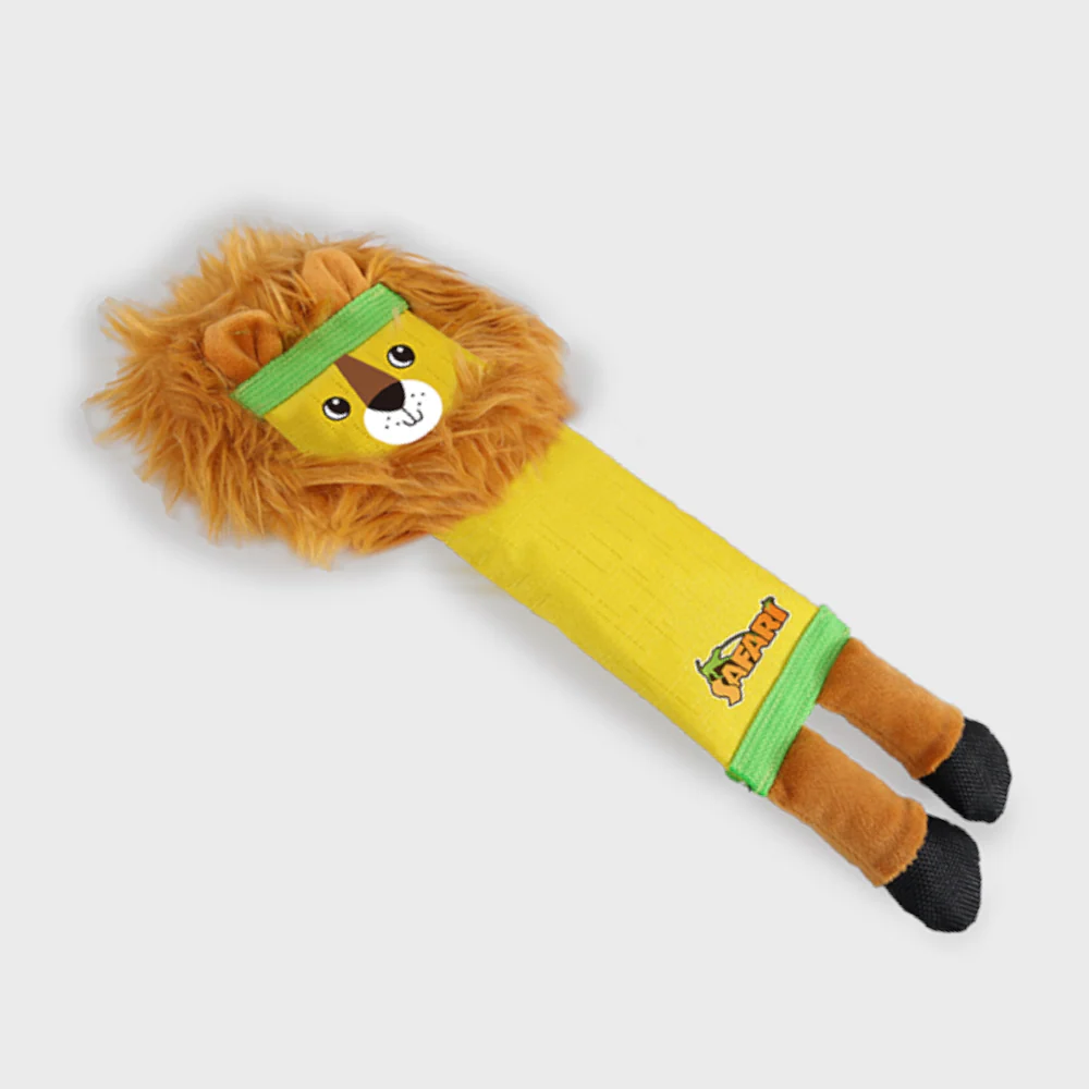 Talking Dog Club Tough Lion Squeaky Plush Toy for Dogs (Yellow) - Image 5