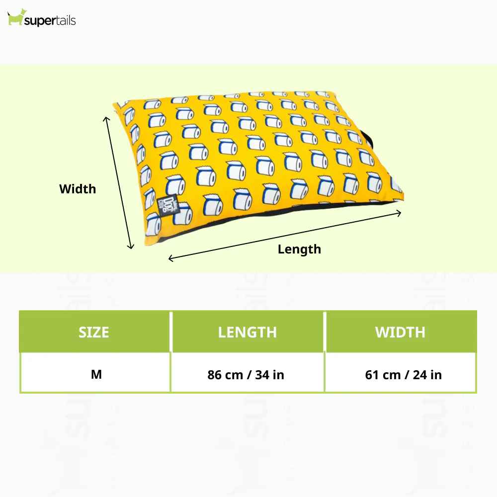 Talking Dog Club TP on my Mind Pillow Bed for Dogs and Cats (Yellow) - Image 2