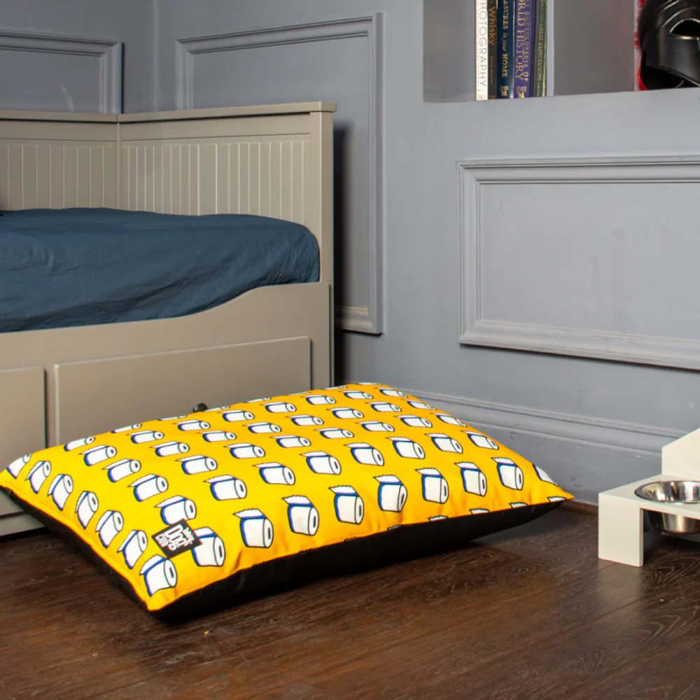 Talking Dog Club TP on my Mind Pillow Bed for Dogs and Cats (Yellow) - Image 4