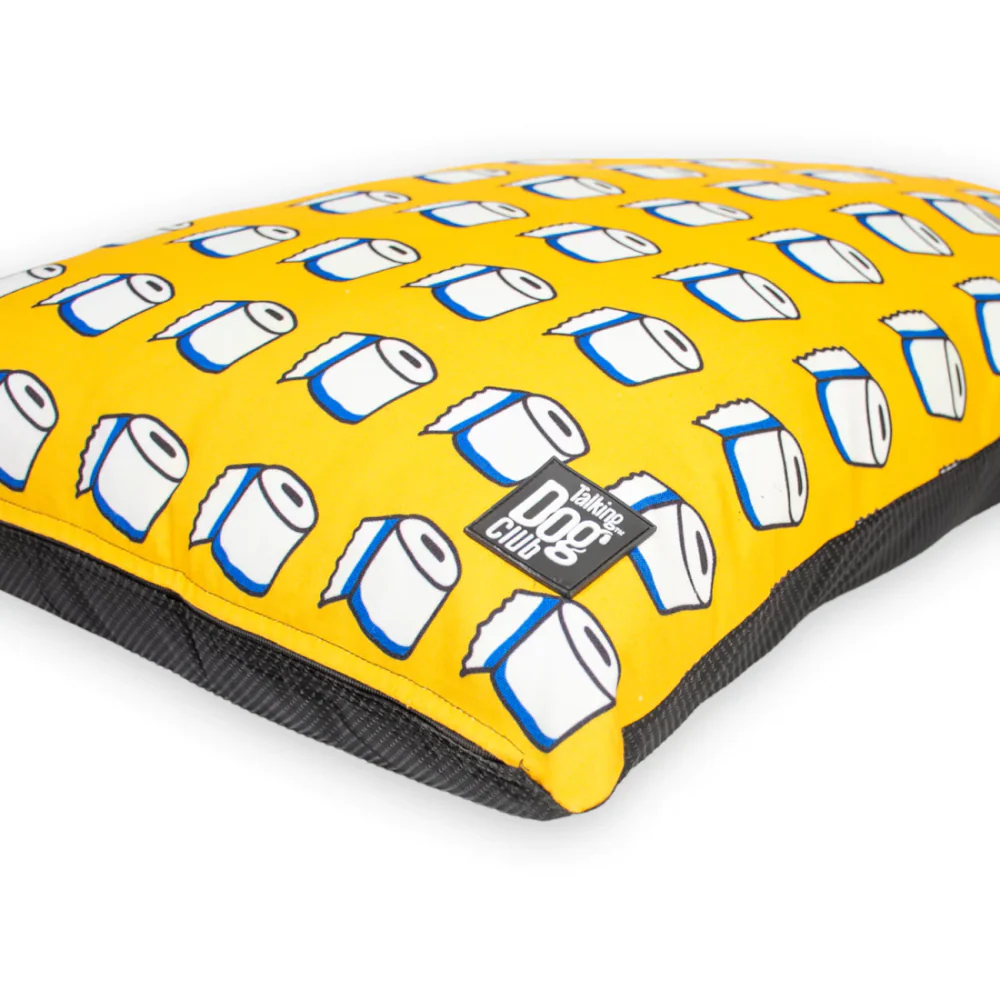 Talking Dog Club TP on my Mind Pillow Bed for Dogs and Cats (Yellow) - Image 5