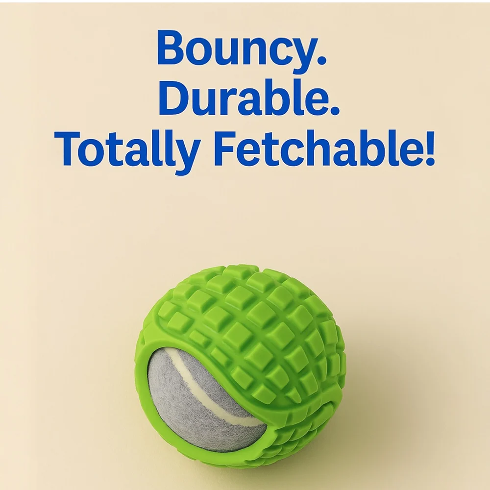 Talking Dog Club TRP Bounce Ball with Tennis Ball Toy for Dogs (Green) - Image 5