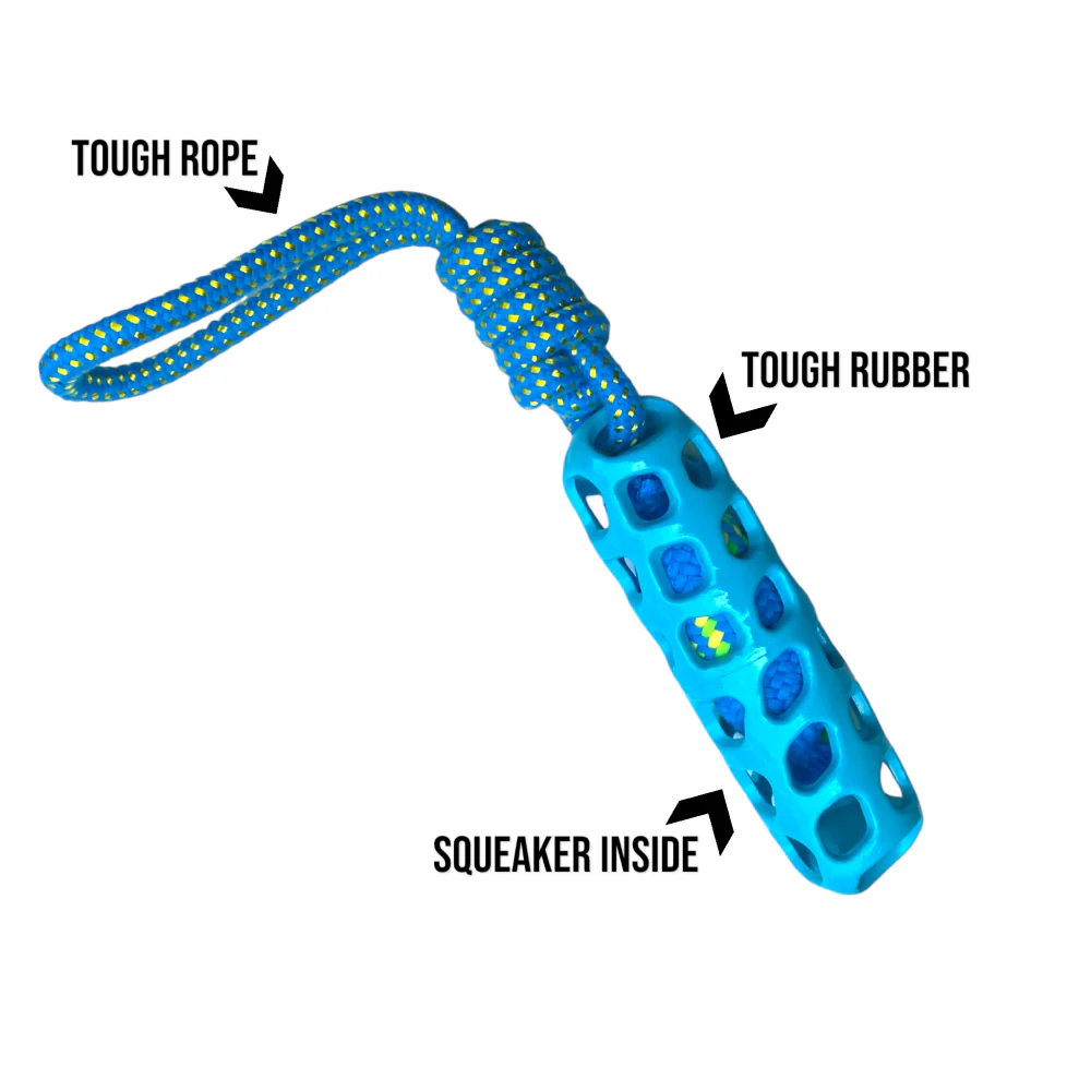 Talking Dog Club Tug and Pull Squeaky Rope Toy for Dogs (Blue) - Image 3