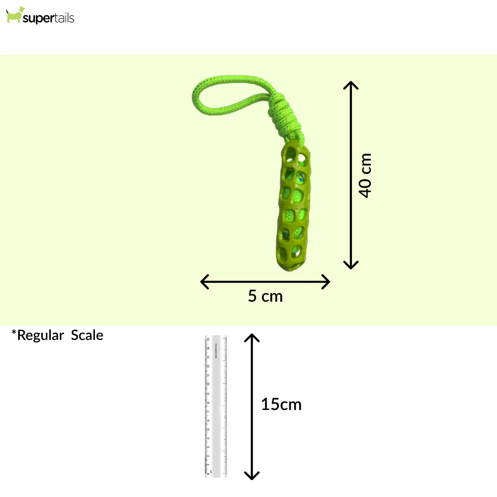 Talking Dog Club Tug and Pull Squeaky Rope Toy for Dogs (Green) - Image 2