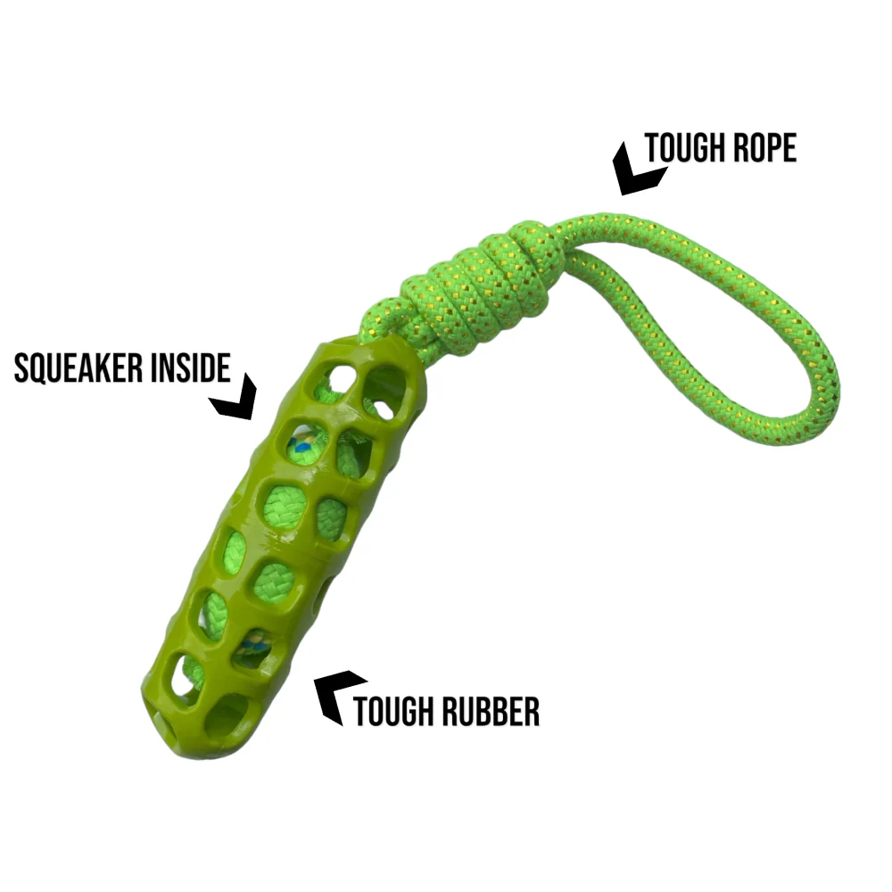 Talking Dog Club Tug and Pull Squeaky Rope Toy for Dogs (Green) - Image 3