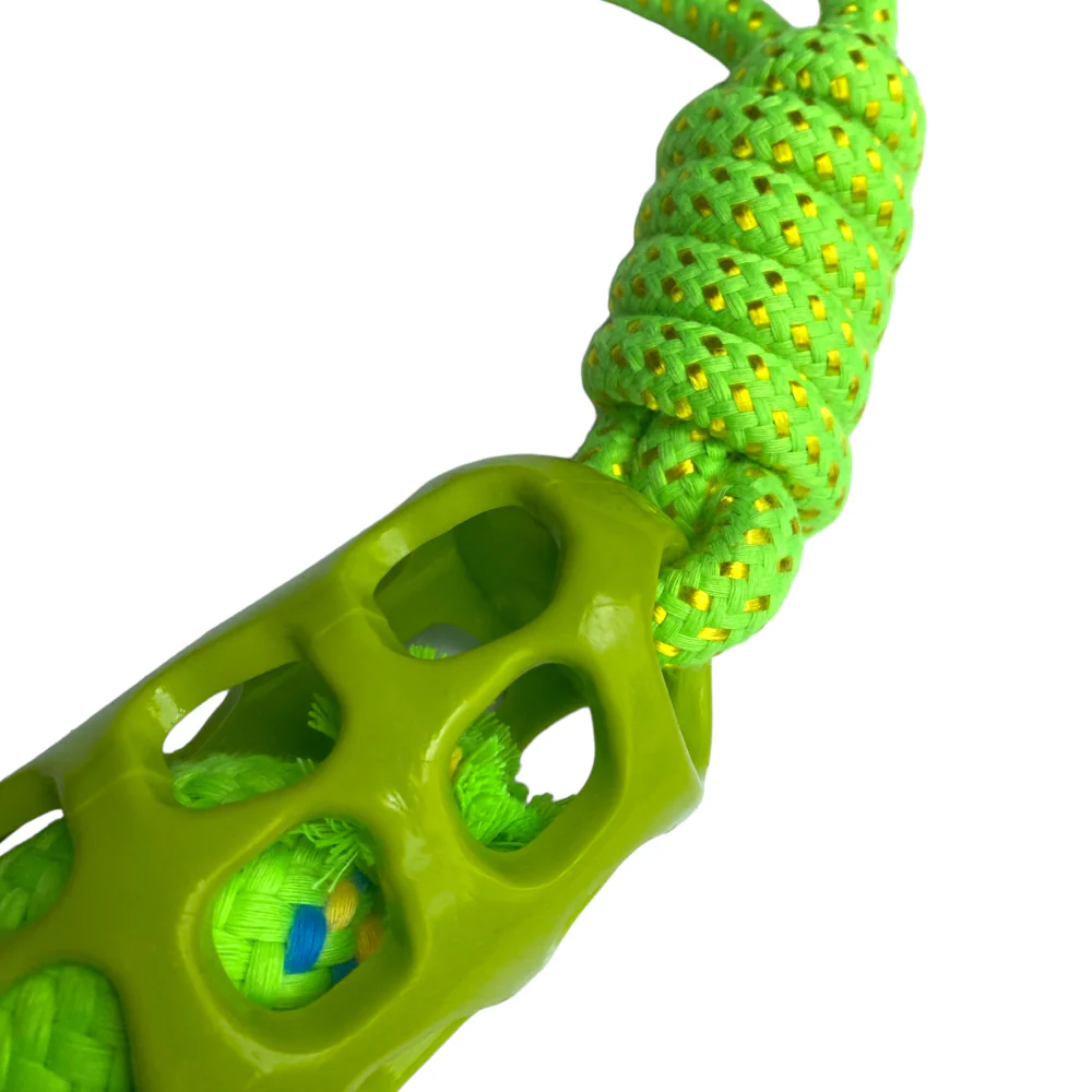 Talking Dog Club Tug and Pull Squeaky Rope Toy for Dogs (Green) - Image 4