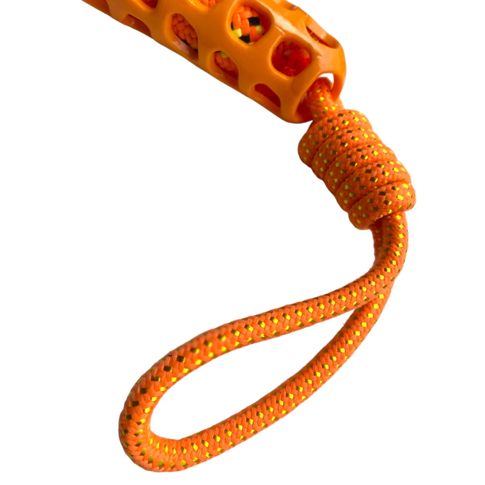 Talking Dog Club Tug and Pull Squeaky Rope Toy for Dogs (Orange) - Image 4