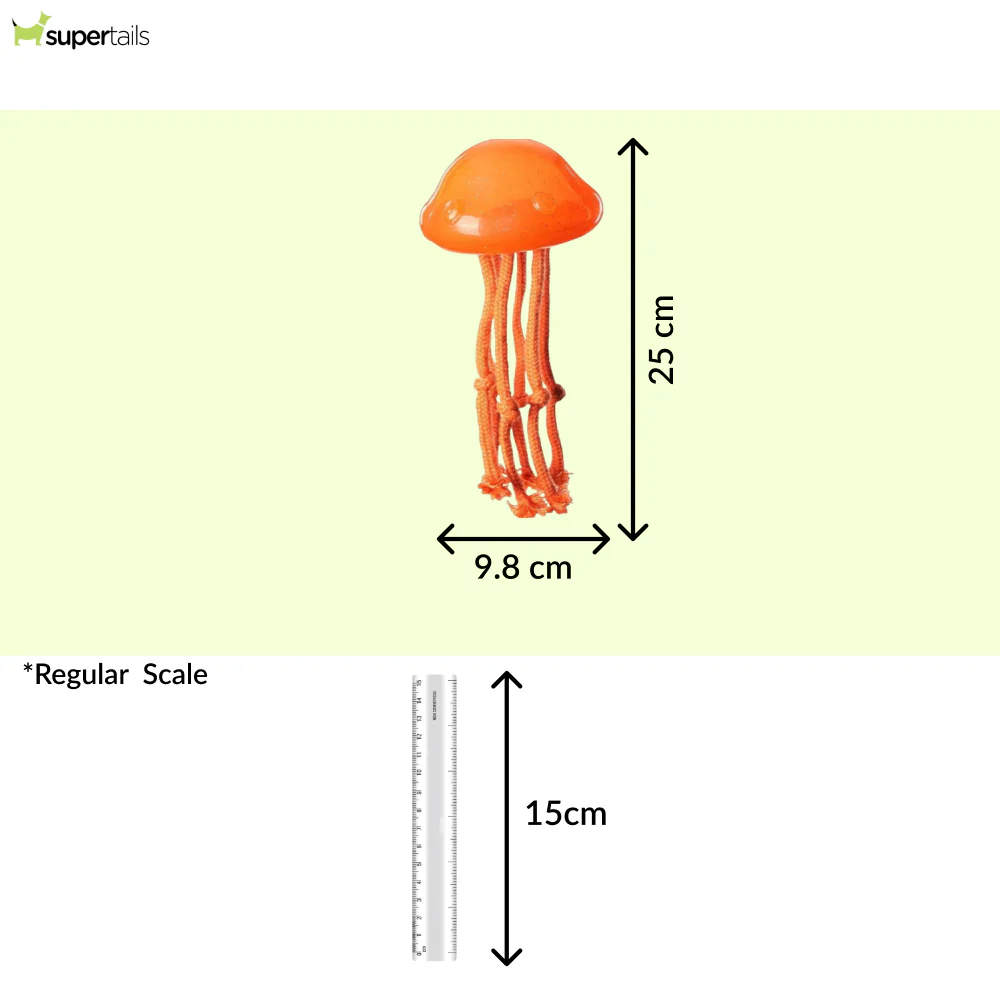 Talking Dog Club Jelly Fish Rope Toy for Dogs (Orange) - Image 2