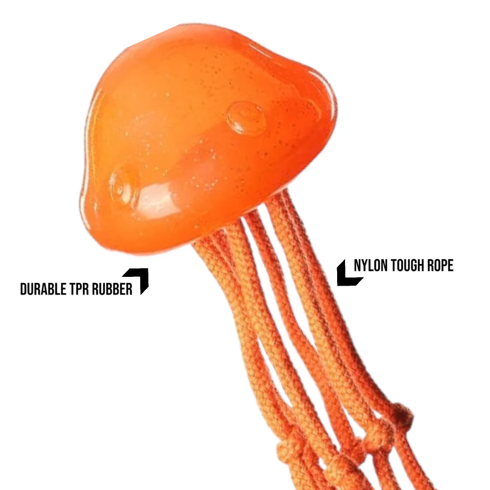 Talking Dog Club Jelly Fish Rope Toy for Dogs (Orange) - Image 3