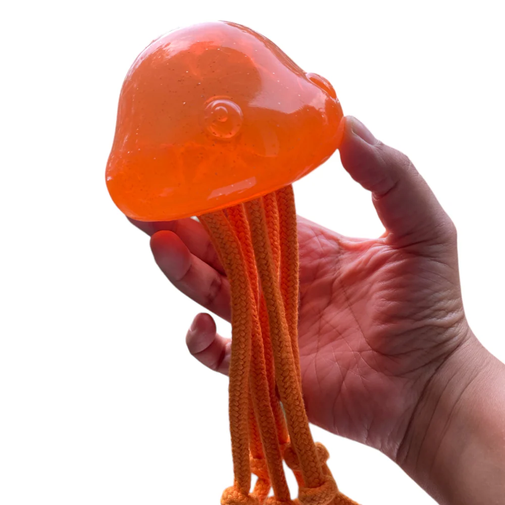 Talking Dog Club Jelly Fish Rope Toy for Dogs (Orange) - Image 4
