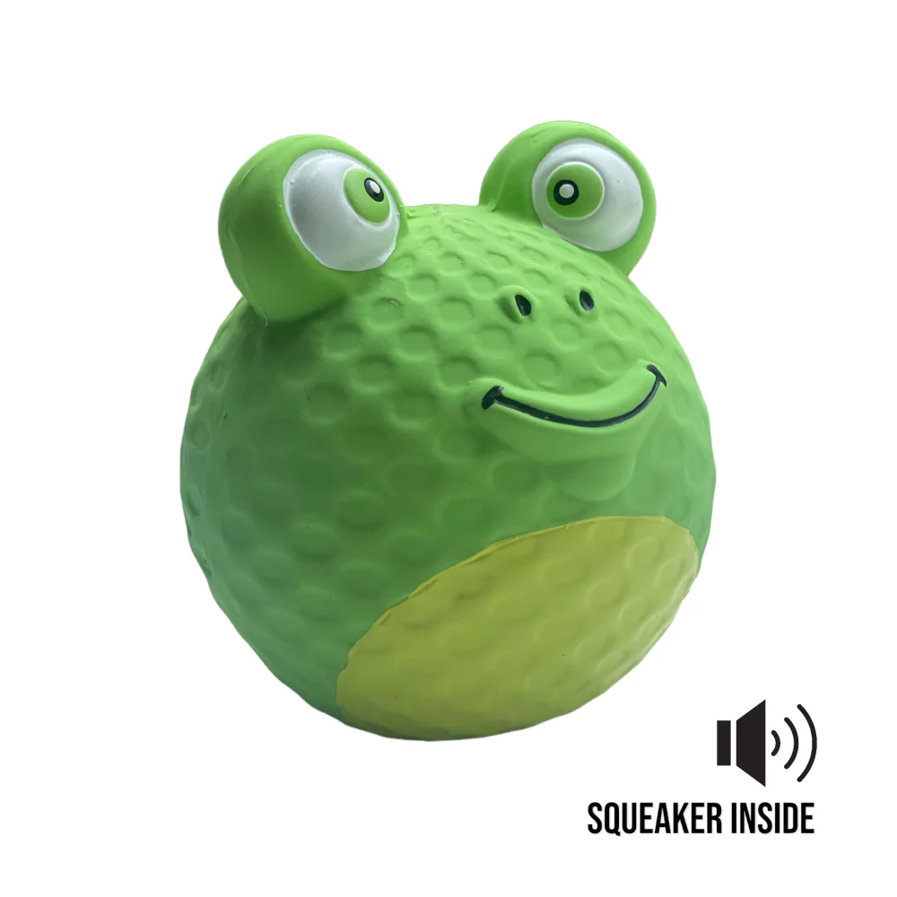 Talking Dog Club Bouncy Frog Squeaky Ball Toy for Dogs (Green) - Image 4