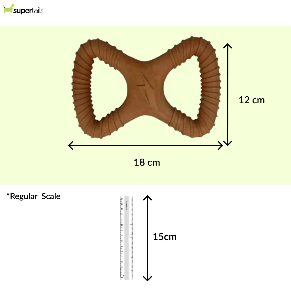 Talking Dog Club Infinity Nylon Bone Heavy Chew Toy for Dogs (Brown) - Image 2