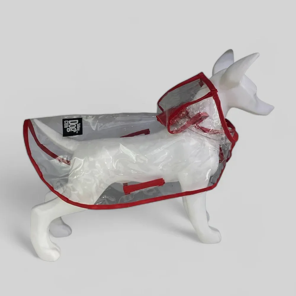 Talking Dog Club Waterproof Raincoat for Dogs (Red) - Image 3