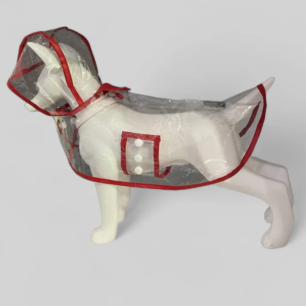 Talking Dog Club Waterproof Raincoat for Dogs (Red) - Image 5