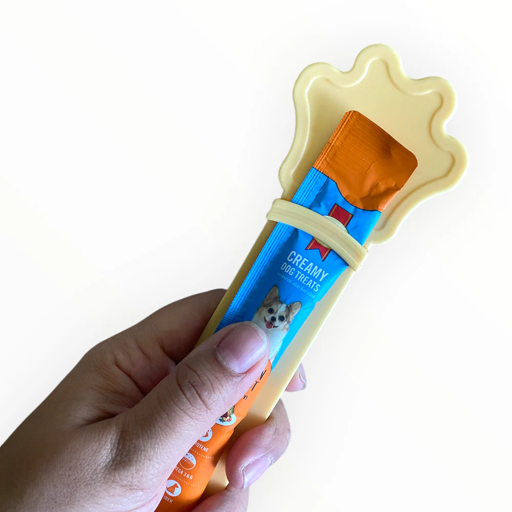 Talking Dog Club Wet Treat Dispenser Feeding Spoon for Dogs and Cats (Pale Yellow) - Image 4