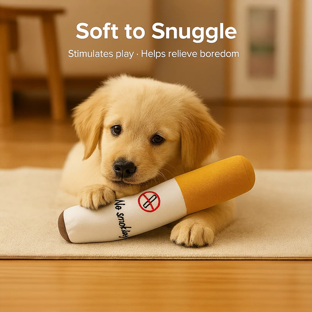 Talking Dog Club XL No Smoke Cigarette Plush Toy for Dogs (White) - Image 4