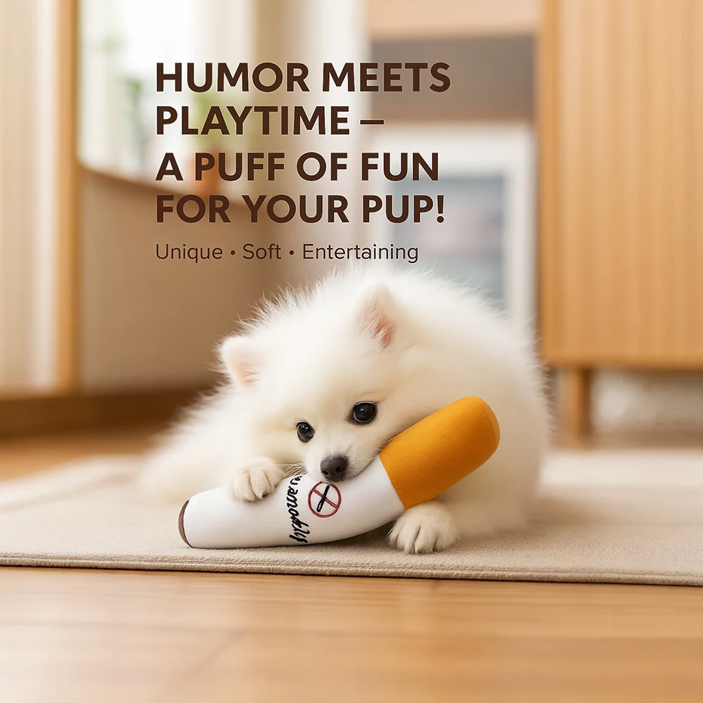 Talking Dog Club XL No Smoke Cigarette Plush Toy for Dogs (White) - Image 5