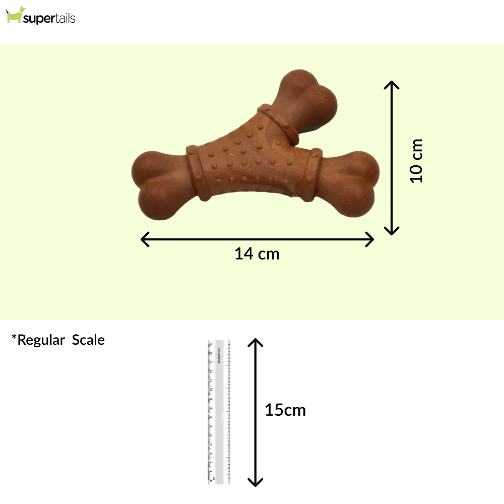 Talking Dog Club Y Shape Nylon Bone Heavy Chew Toy for Dogs (Brown) - Image 2
