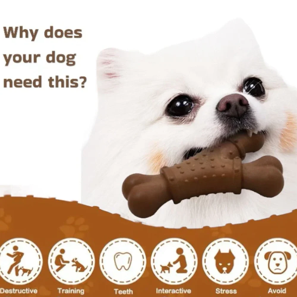 Talking Dog Club Y Shape Nylon Bone Heavy Chew Toy for Dogs (Brown) - Image 4