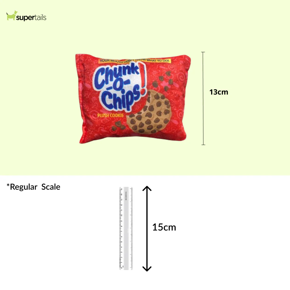Talking Dog Club Zero Calories Chunk o Chips Plush Toy for Dogs (Red) - Image 2