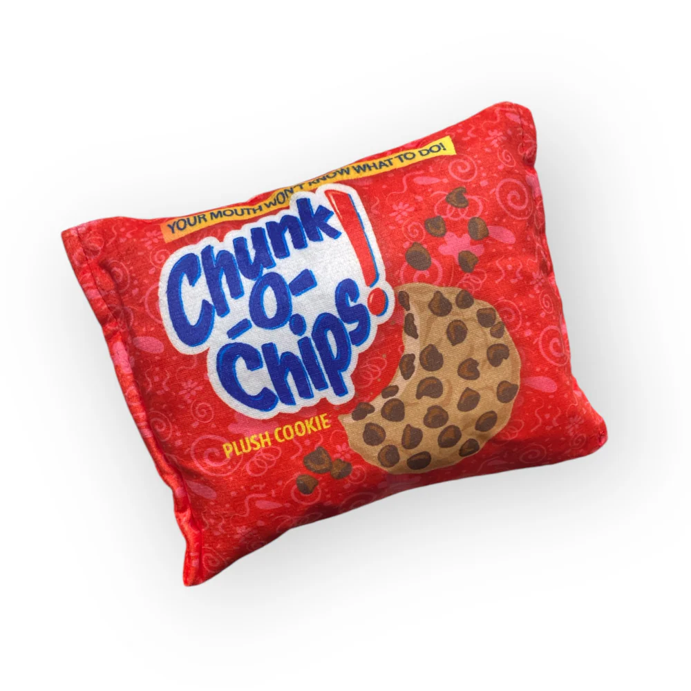 Talking Dog Club Zero Calories Chunk o Chips Plush Toy for Dogs (Red) - Image 3