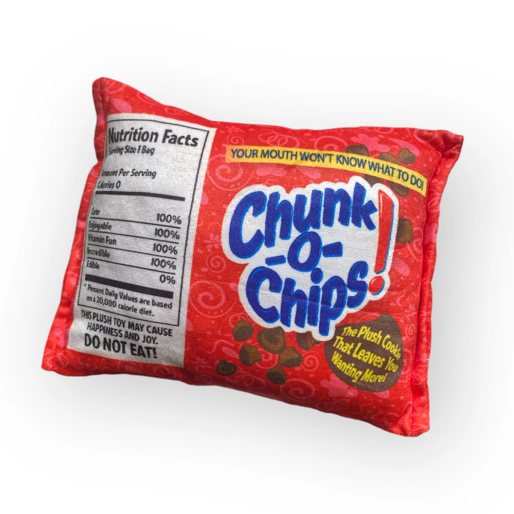 Talking Dog Club Zero Calories Chunk o Chips Plush Toy for Dogs (Red) - Image 5