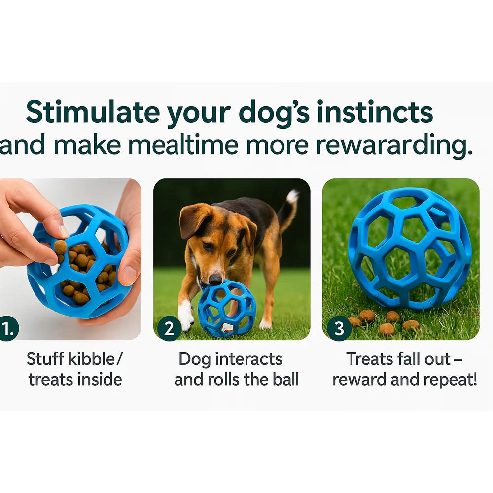 Talking Dog Club Pop Hollow Elastic Interactive Busy Ball Toy for Dogs (Blue) - Image 5