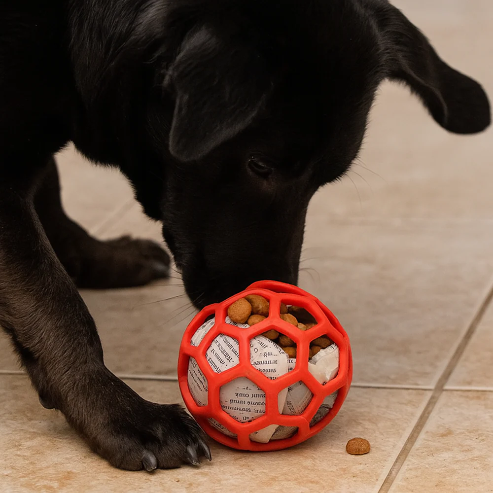 Talking Dog Club Pop Hollow Elastic Interactive Busy Ball Toy for Dogs (Red) - Image 5