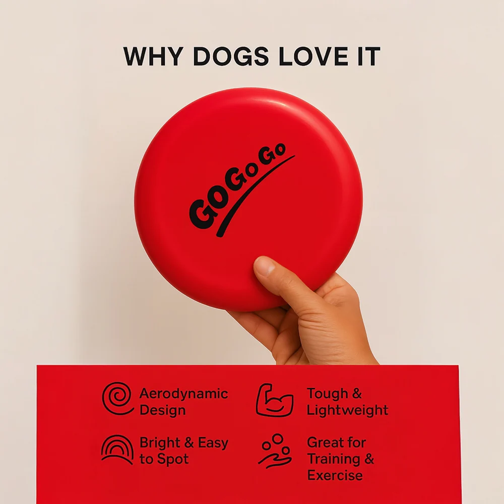 Talking Dog Club Pop Light weight Frisbee Toy for Dogs (Red) - Image 3
