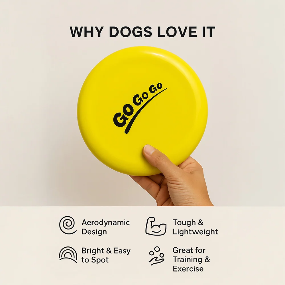 Talking Dog Club Pop Light weight Frisbee Toy for Dogs (Yellow) - Image 2