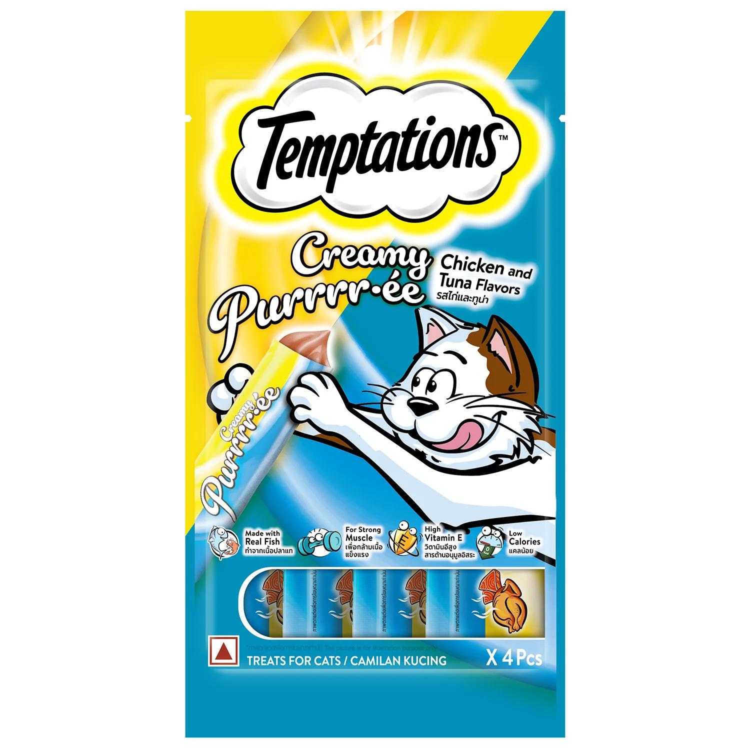 Temptations Creamy Purrrr ee Chicken & Tuna Cat Treats - Image 19
