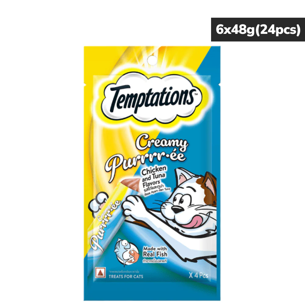Temptations Creamy Purrrr ee Chicken & Tuna Cat Treats - Image 18