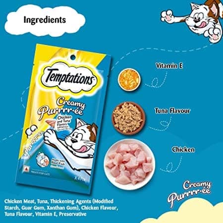 Temptations Creamy Purrrr ee Salmon & Cheese and Creamy Purrrr ee Chicken & Tuna Cat Treats Combo - Image 7