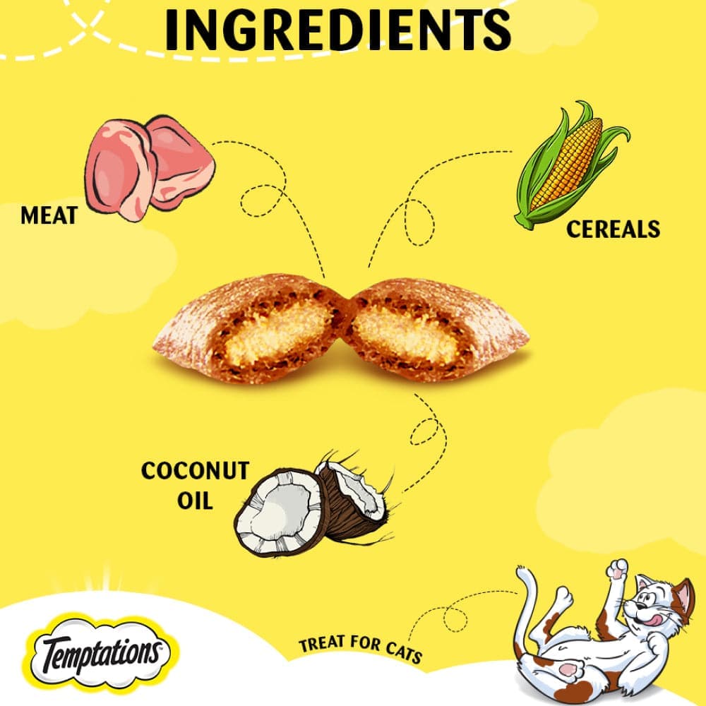 Temptations Savoury Salmon, Seafood Medley and Tasty Chicken Flavour Cat Treats Combo - Image 6