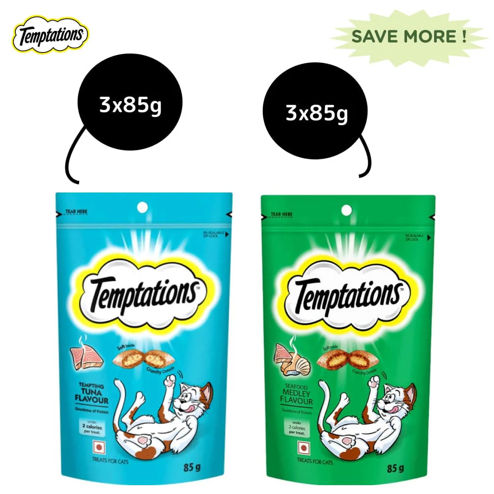 Temptations Tempting Tuna and Seafood Medley Flavour Cat Treats Combo - Image 11
