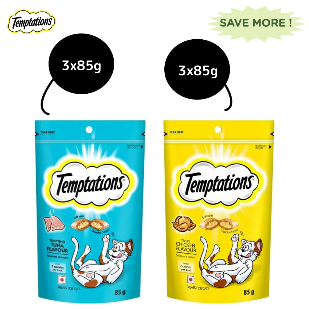 Temptations Tempting Tuna and Tasty Chicken Flavour Cat Treats Combo - Image 11