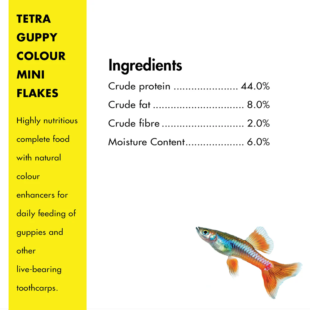 Tetra Guppy Colour Mini Flakes Fish Treat - Image 2