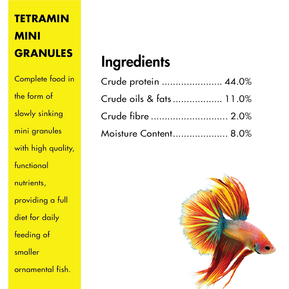 Tetra TetraMin Mini Granules Complete All Tropical Small Fish Food - Image 4