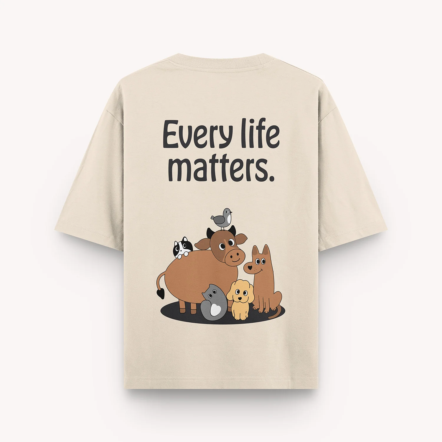 thePack Indie Merch Every Life Matters Oversized T Shirt for Men and Women (Buttercream) - Image 2