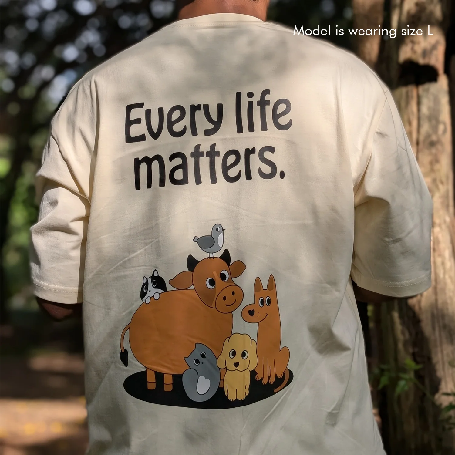 thePack Indie Merch Every Life Matters Oversized T Shirt for Men and Women (Buttercream) - Image 5
