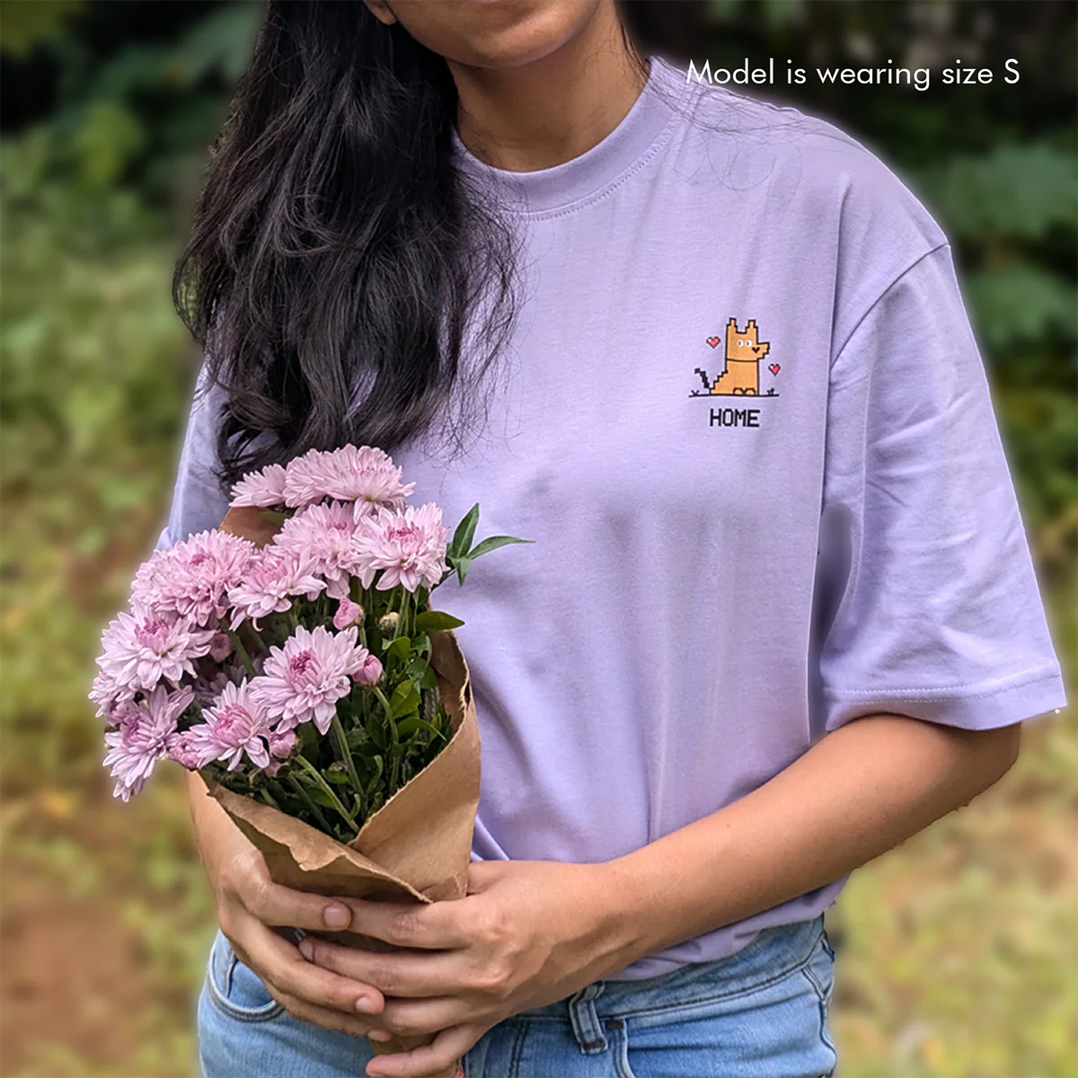 thePack Indie Merch Home Oversized T Shirt for Men and Women (Lavender) - Image 3